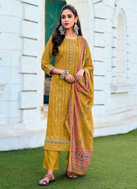 Yellow Colour Nitya Pensri new Festive  Wear Designer Suit Collection 1003